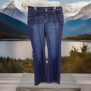 Maurices Womens Size 16 Reg Boot Cut Mid Rise 10" Jeans Denim Dark Wash Blue EUC